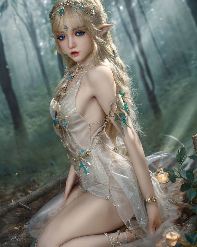 150cm/4ft9 Flat Breasts Lovely Elf Cosplay Realistic Full Silicone Sex Doll - Ailsa - Rose Wives