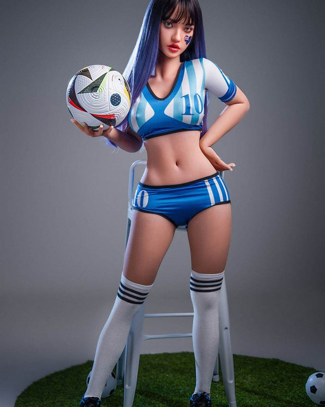 152cm/4ft12 Big Breasts Playful Sports Soccer Cosplay Realistic TPE Sex Doll - Edwina - Rose Wives