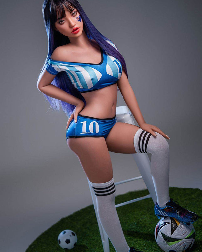 152cm/4ft12 Big Breasts Playful Sports Soccer Cosplay Realistic TPE Sex Doll - Edwina - Rose Wives