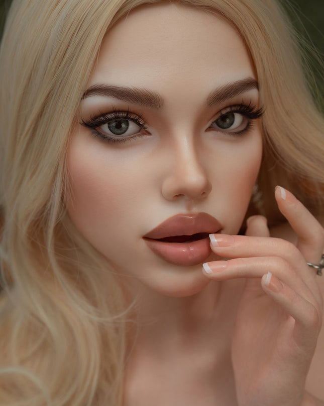 160cm/5ft3 Small Breasts Alluring American Blonde Goddess Lifelike Full Silicone Sex Doll - Kristin