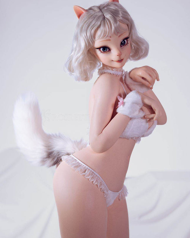 164cm/5ft5 Big Breasts Anime Furry Playful Feline Realistic Full Silicone Sex Doll - Elena (In Stock US) - Rose Wives
