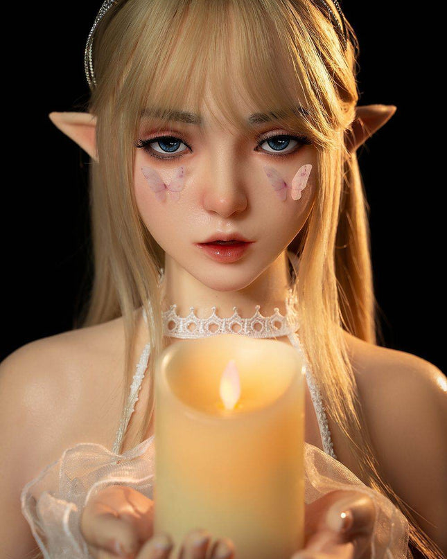 150cm/4ft9 Flat Breasts Elf Cosplay Silicone Head Lifelike Sex Doll - Joy(In Stock EU) - Rose Wives