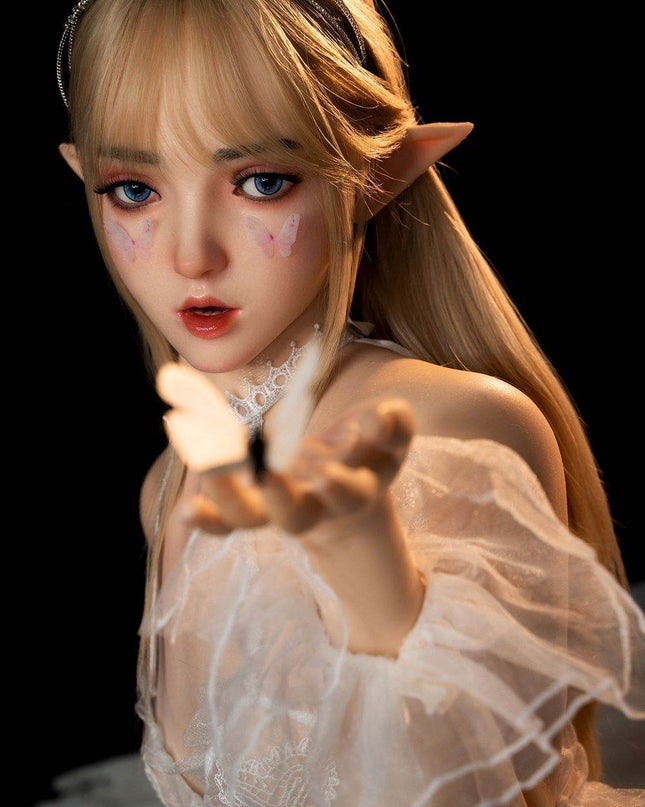 150cm/4ft9 Flat Breasts Elf Cosplay Silicone Head Lifelike Sex Doll - Joy(In Stock EU) - Rose Wives