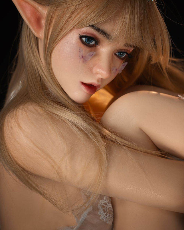 150cm/4ft9 Flat Breasts Elf Cosplay Silicone Head Lifelike Sex Doll - Joy(In Stock EU) - Rose Wives