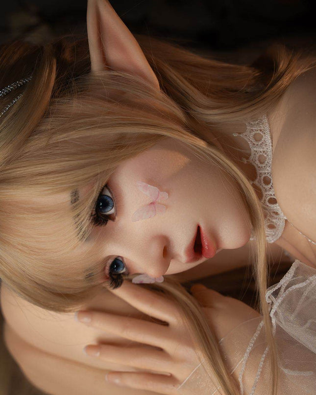 150cm/4ft9 Flat Breasts Elf Cosplay Silicone Head Lifelike Sex Doll - Joy(In Stock EU) - Rose Wives