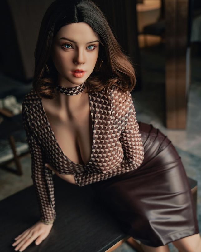 168cm/5ft6 Big Breasts Seductive Secretary Fantasy Cosplay Realistic Full Silicone Sex Doll - Veronica