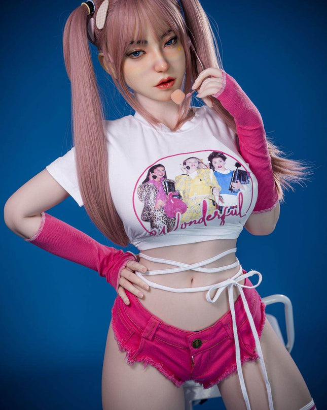 164cm/5ft5 Big Breasts Playful Pink-Haired Trendsetter Realistic Full Silicone Sex Doll - Hailey - Rose Wives