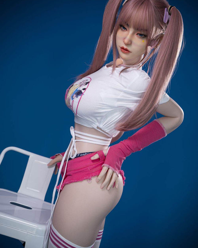 164cm/5ft5 Big Breasts Playful Pink-Haired Trendsetter Realistic Full Silicone Sex Doll - Hailey - Rose Wives