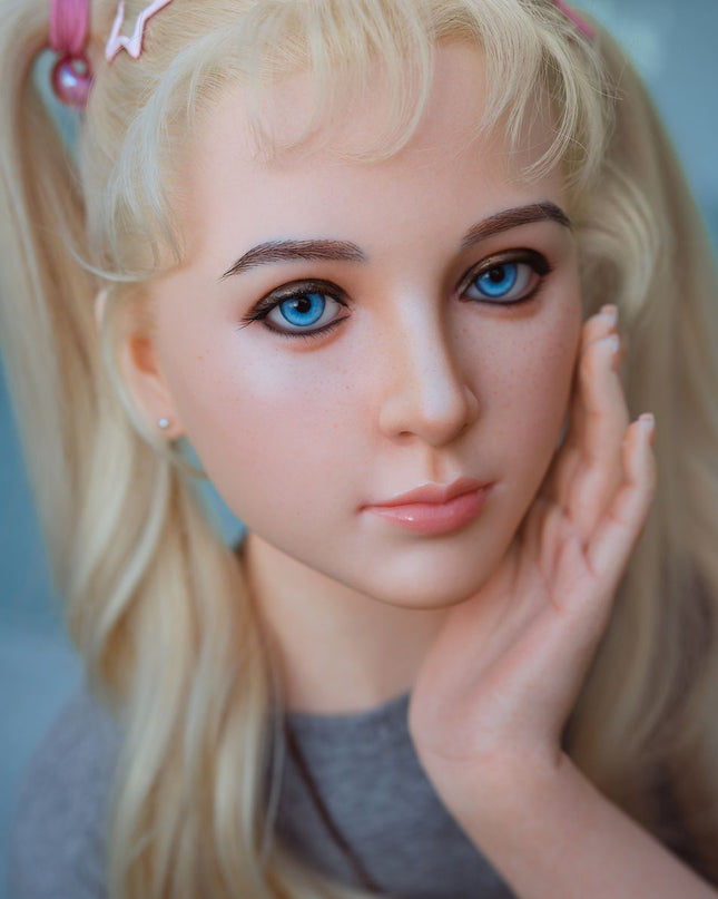 150cm/4ft9 Small Breasts Playful Lovely Blonde Realistic Full Silicone Sex Doll - Marisella