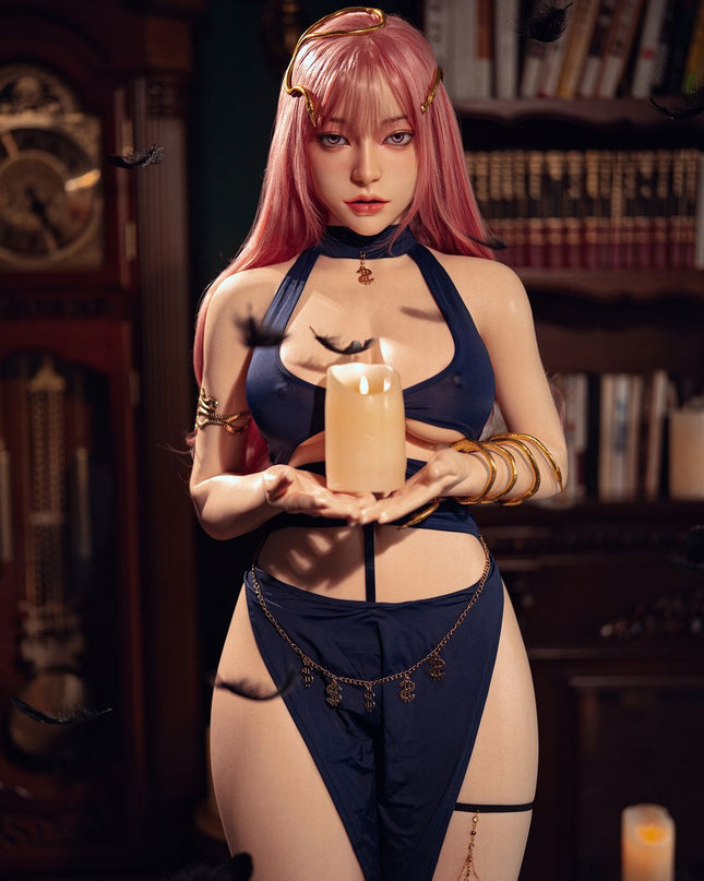 164cm/5ft4 Big Breasts Seductive Pink-hair Sorceress Cosplay Realistic Full Silicone Sex Doll - Cynthia