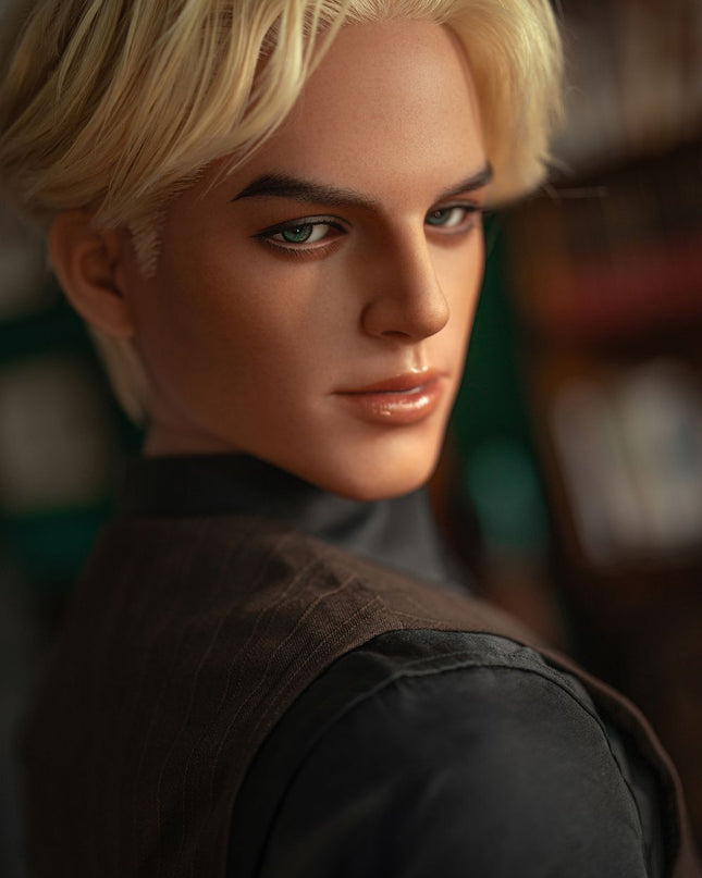 168cm/5ft5 Charming Blonde Handsome Realistic Full Silicone Gay Male Sex Doll - Martin