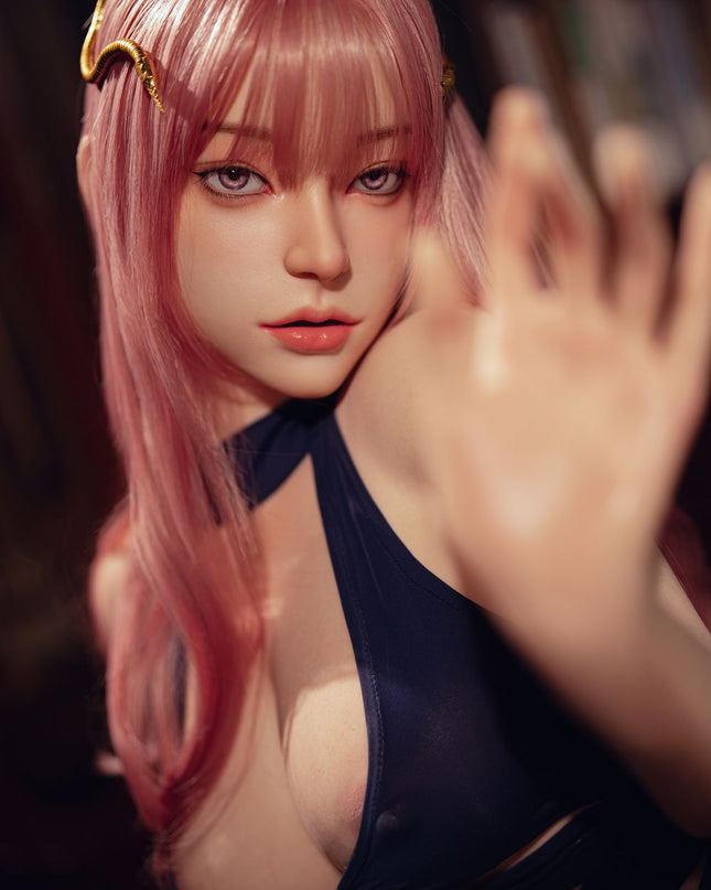 164cm/5ft4 Big Breasts Seductive Pink-hair Sorceress Cosplay Realistic Full Silicone Sex Doll - Cynthia
