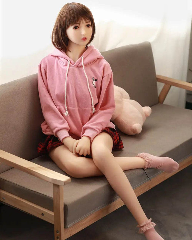 155cm/5ft1 Flat Breasts Asian Sweet Lovely Realistic TPE Sex Doll - Peachy - Rose Wives