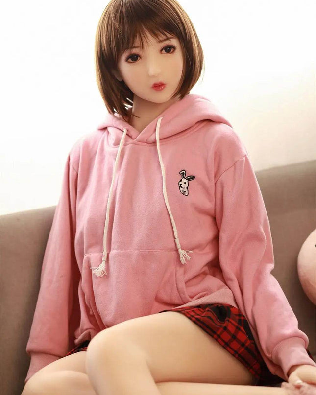 155cm/5ft1 Flat Breasts Asian Sweet Lovely Realistic TPE Sex Doll - Peachy - Rose Wives