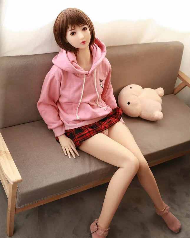 155cm/5ft1 Flat Breasts Asian Sweet Lovely Realistic TPE Sex Doll - Peachy - Rose Wives
