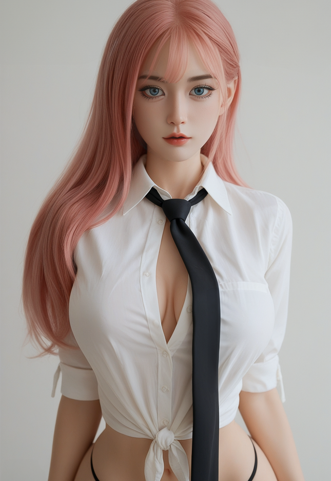 160cm/5ft3 Big Breasts Alluring Asian Pink-hair Lifelike TPE Sex Doll - Amy (In Stock EU)