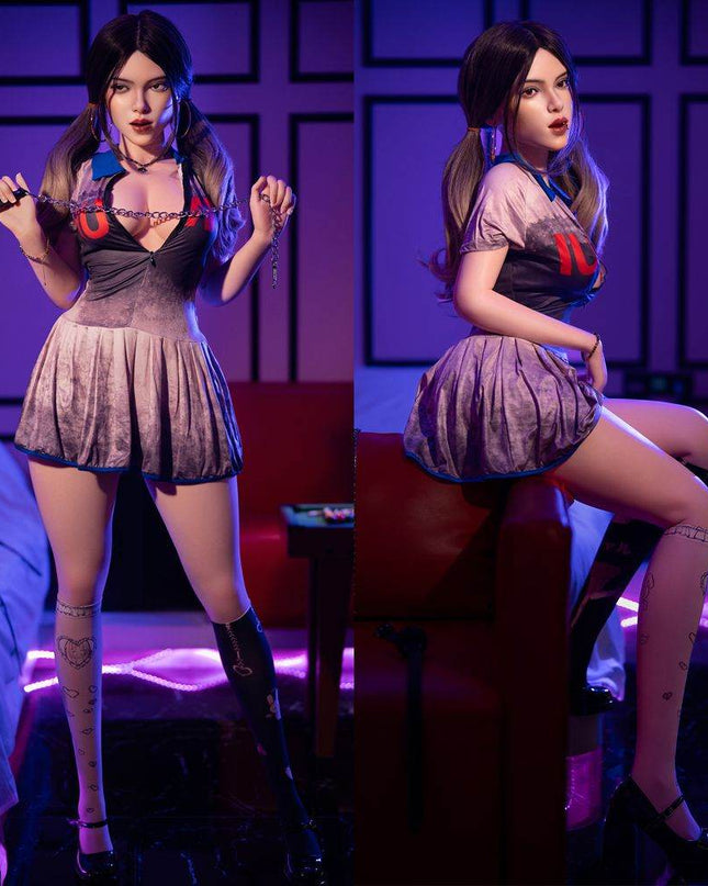 164cm/5ft4 Big Breasts Seductive BDSM Punk Style Realistic Full Silicone Sex Doll - Charlotte - Rose Wives