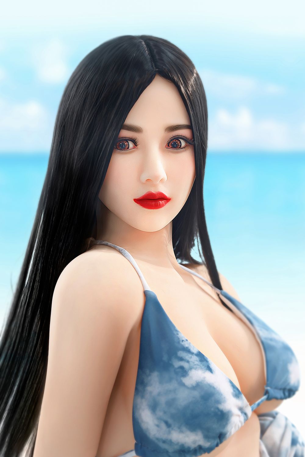 Asian 166cm/5ft5 Beach Swimsuit Small Chest Lifelike Sex Doll - Lillia