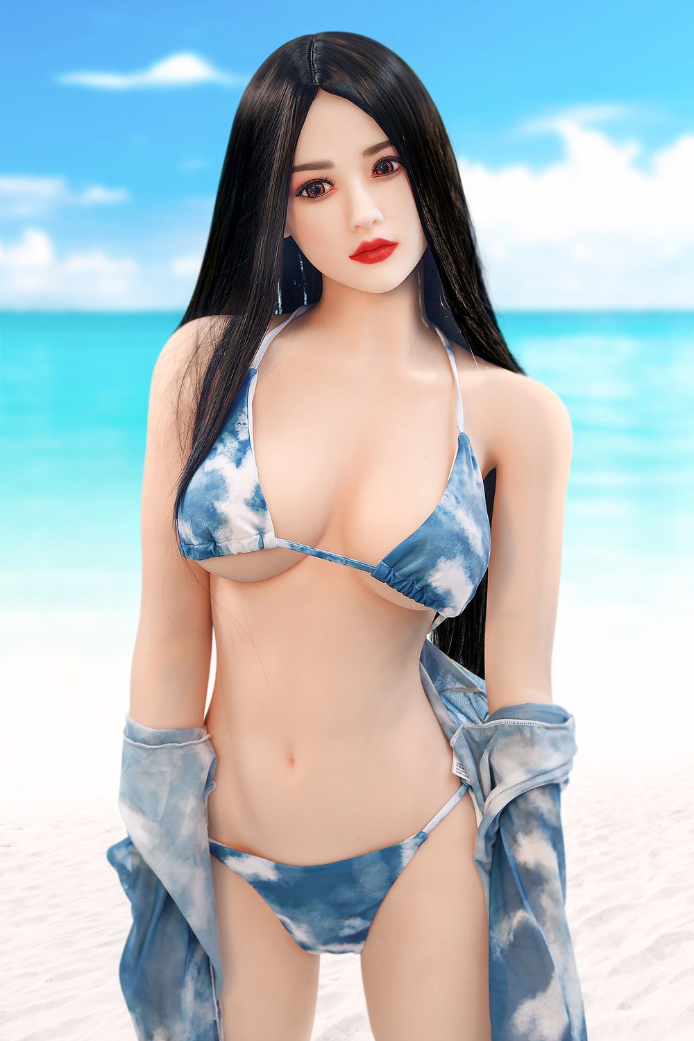 Asian 166cm/5ft5 Beach Swimsuit Small Chest Lifelike Sex Doll - Lillia