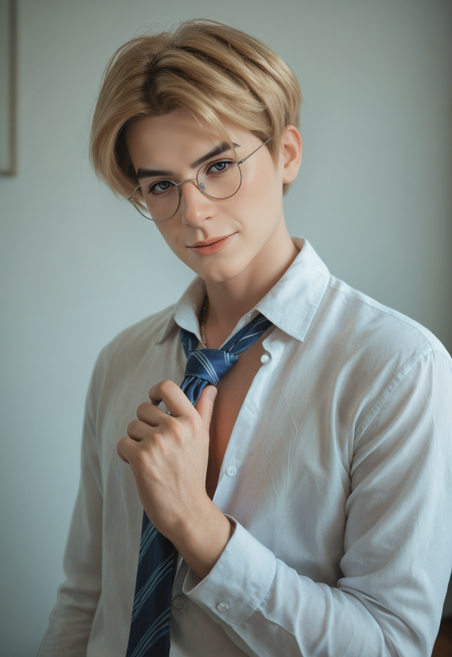 160cm/5ft3 Hot Preppy Blonde Sunlit Smile Lifelike Full Silicone Gay Male Sex Doll - Julian