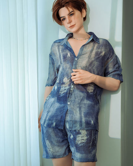 160cm/5ft3 Charming Sunshine Twink Lifelike Full Silicone Gay Male Sex Doll - Luca