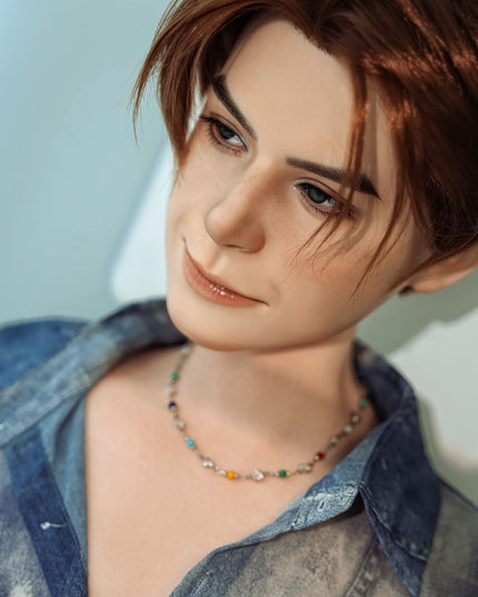 160cm/5ft3 Charming Sunshine Twink Lifelike Full Silicone Gay Male Sex Doll - Luca