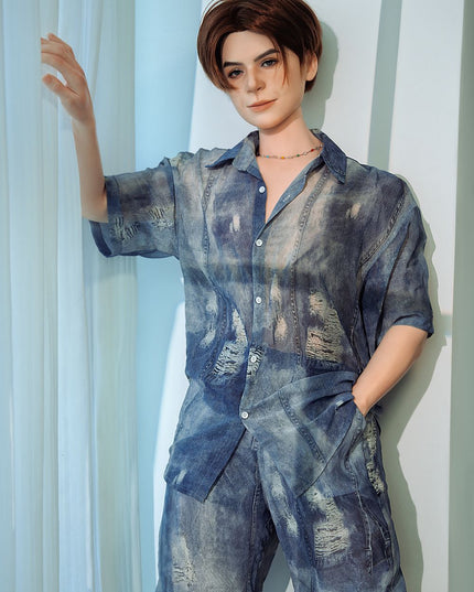 160cm/5ft3 Charming Sunshine Twink Lifelike Full Silicone Gay Male Sex Doll - Luca
