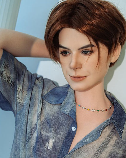 160cm/5ft3 Charming Sunshine Twink Lifelike Full Silicone Gay Male Sex Doll - Luca