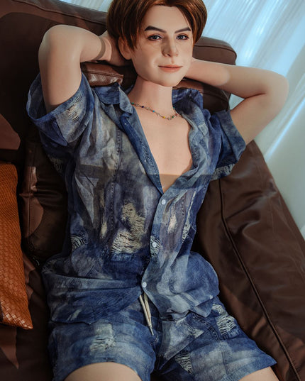 160cm/5ft3 Charming Sunshine Twink Lifelike Full Silicone Gay Male Sex Doll - Luca