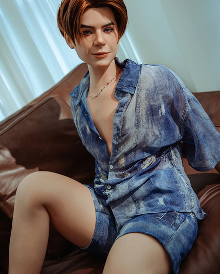 160cm/5ft3 Charming Sunshine Twink Lifelike Full Silicone Gay Male Sex Doll - Luca