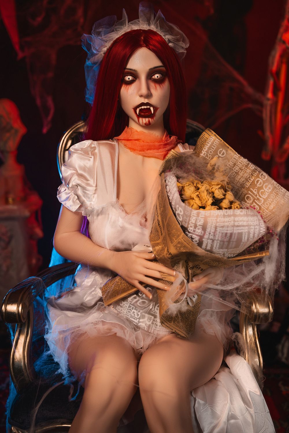 169cm/5ft5 Scared Vampire Cosplay Big Boobs Sex Doll - Katherin