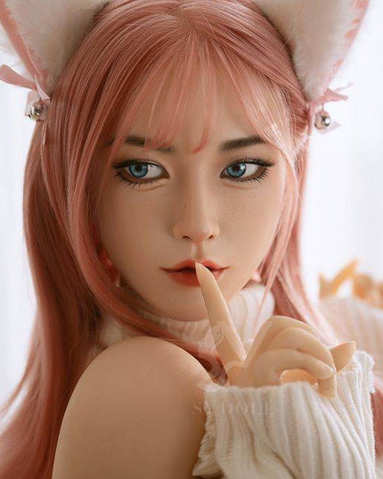Asian 160cm/5ft3 Lovely Pink Hair Big Breast Lifelike Sex Doll - Natalie