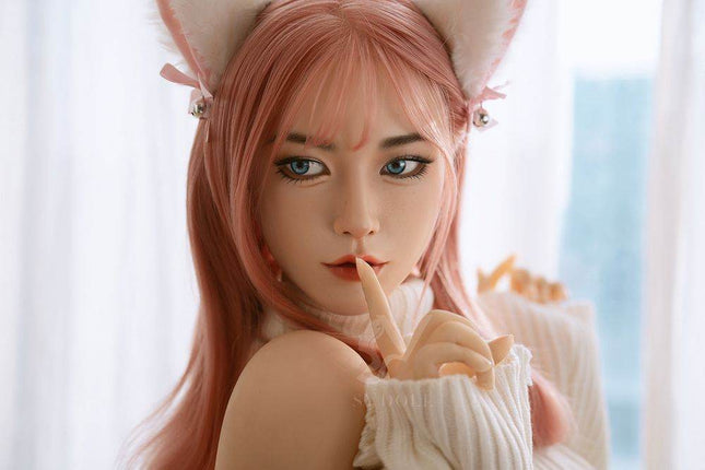Asian 160cm/5ft3 Lovely Pink Hair Big Breast Lifelike Sex Doll - Natalie (In Stock US) - Rose Wives