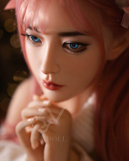 Asian 160cm/5ft3 Lovely Pink Hair Big Breast Lifelike Sex Doll - Natalie