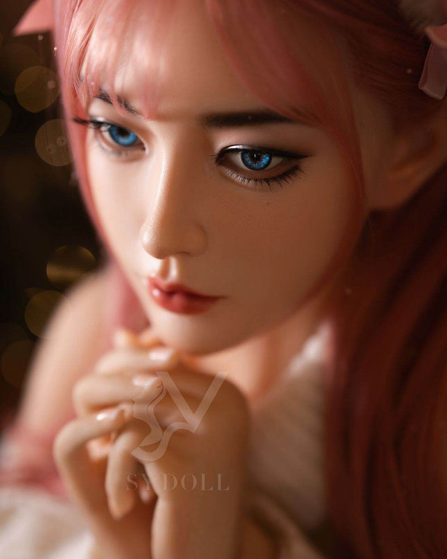 Asian 160cm/5ft3 Lovely Pink Hair Big Breast Lifelike Sex Doll - Natalie (In Stock US) - Rose Wives