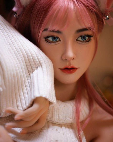 Asian 160cm/5ft3 Lovely Pink Hair Big Breast Lifelike Sex Doll - Natalie