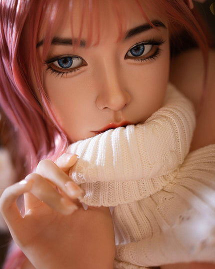 Asian 160cm/5ft3 Lovely Pink Hair Big Breast Lifelike Sex Doll - Natalie