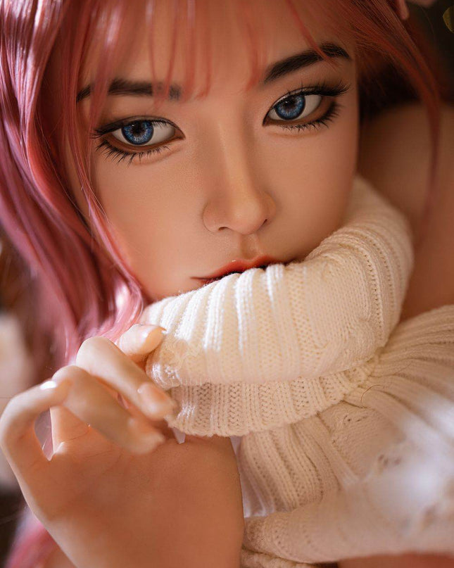 Asian 160cm/5ft3 Lovely Pink Hair Big Breast Lifelike Sex Doll - Natalie (In Stock US) - Rose Wives