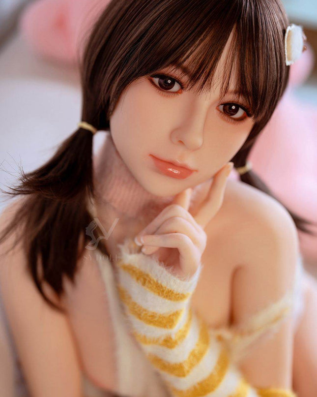 Asian 150cm/4ft11 Black Hair Lovely Small Boobs Lifelike Sex Doll - Lily - Rose Wives