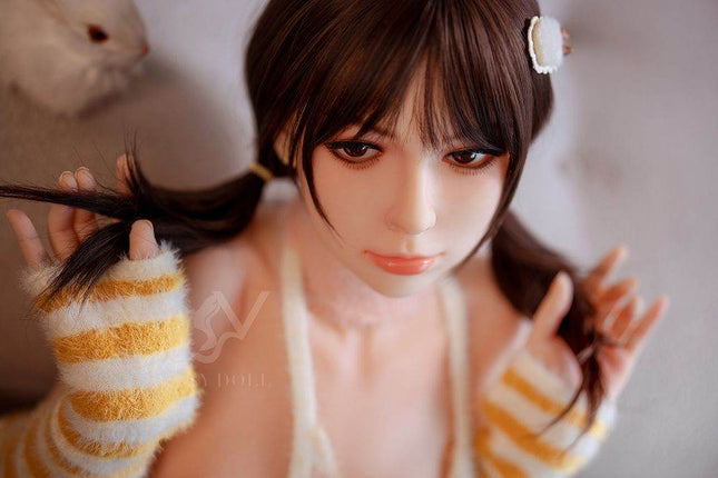 Asian 150cm/4ft11 Black Hair Lovely Small Boobs Lifelike Sex Doll - Lily - Rose Wives