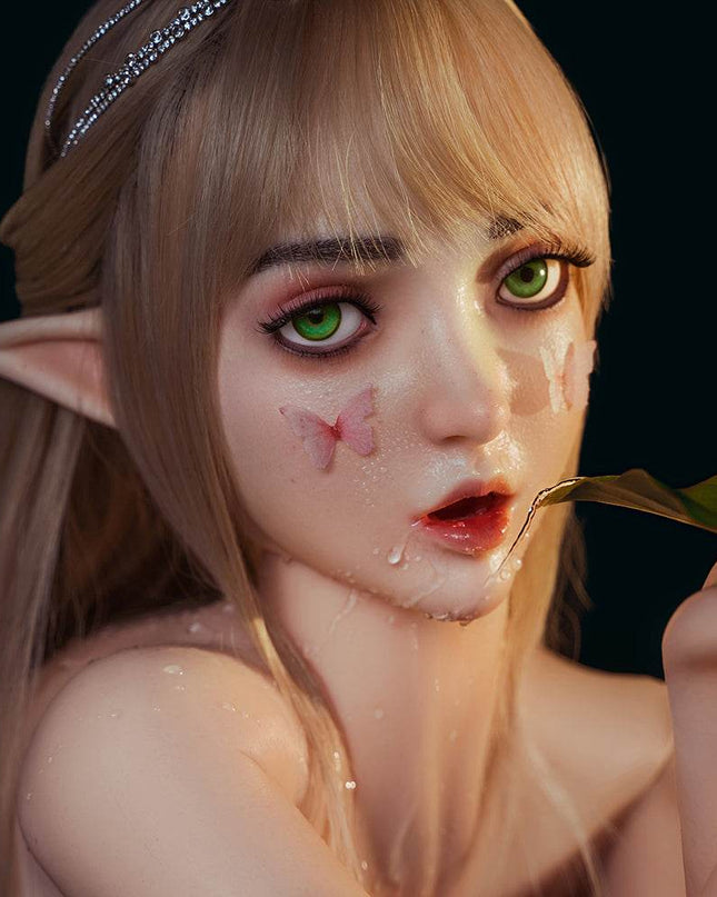 Movable Jaw Elf Ears Silicone Head - M8 - Rose Wives