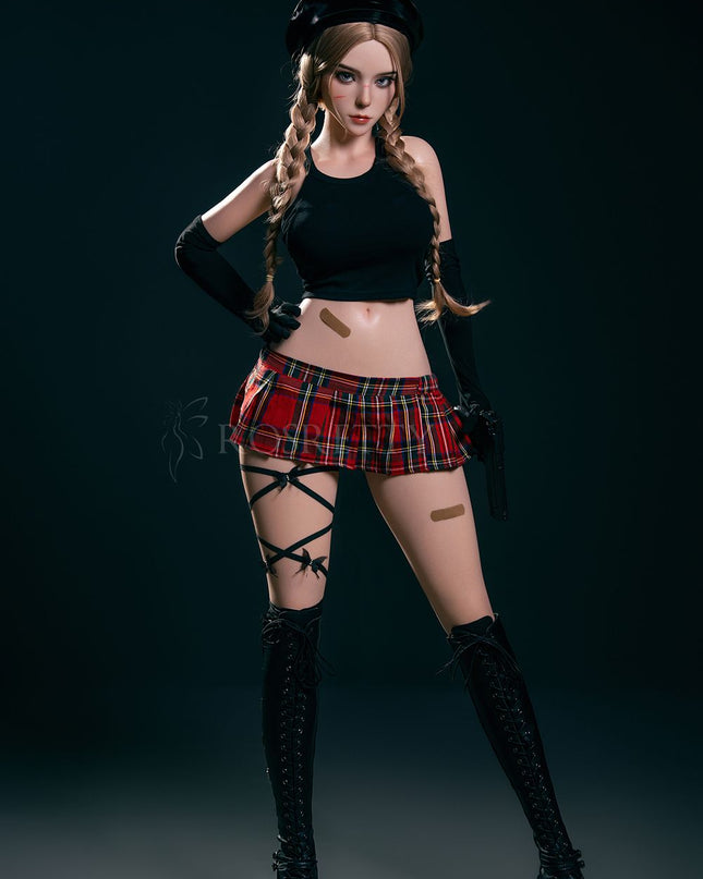 164cm/5ft4 Big Breasts Seductive Schoolgirl Blonde Realistic Full Silicone Sex Doll - Trixie