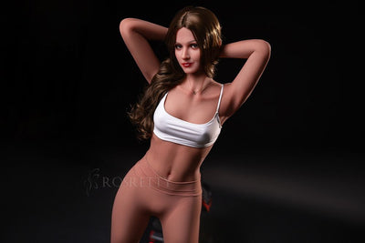 160cm / 5ft3 Long Curly Hair Fitness Muscle Small Chest Lifelike Sex Doll - Rose