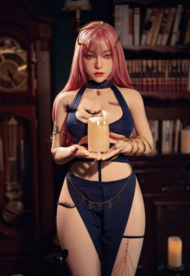 164cm/5ft4 Big Breasts Seductive Pink-hair Sorceress Cosplay Realistic Full Silicone Sex Doll - Cynthia