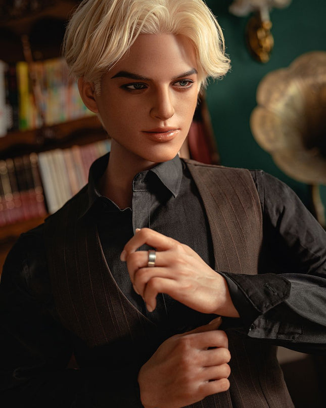 168cm/5ft5 Charming Blonde Handsome Realistic Full Silicone Gay Male Sex Doll - Martin