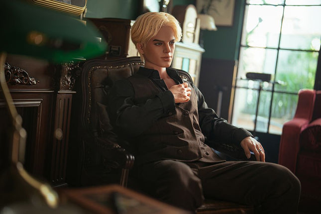 168cm/5ft5 Charming Blonde Handsome Realistic Full Silicone Gay Male Sex Doll - Martin