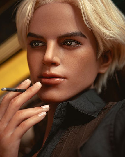 168cm/5ft5 Charming Blonde Handsome Realistic Full Silicone Gay Male Sex Doll - Martin