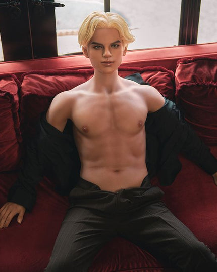168cm/5ft5 Charming Blonde Handsome Realistic Full Silicone Gay Male Sex Doll - Martin