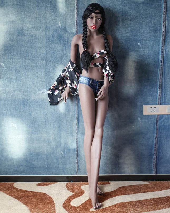 Seina - 5ft6in (168cm) Flat Chest Sexy Black Lady Customizable Realistic Sex Doll - Rose Wives