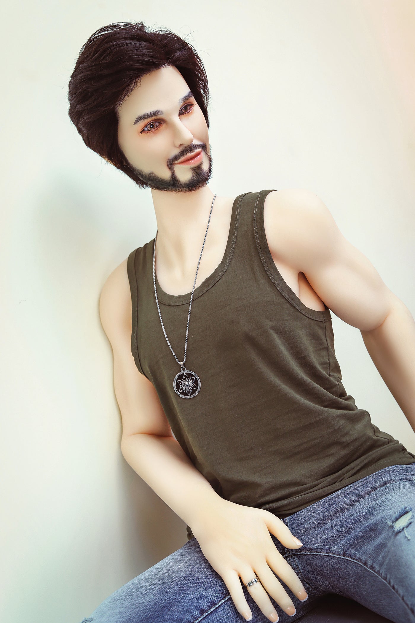 John - 5ft3in (162cm) Realistic TPE Male Sex Doll with Sexy Beard Huge Penis